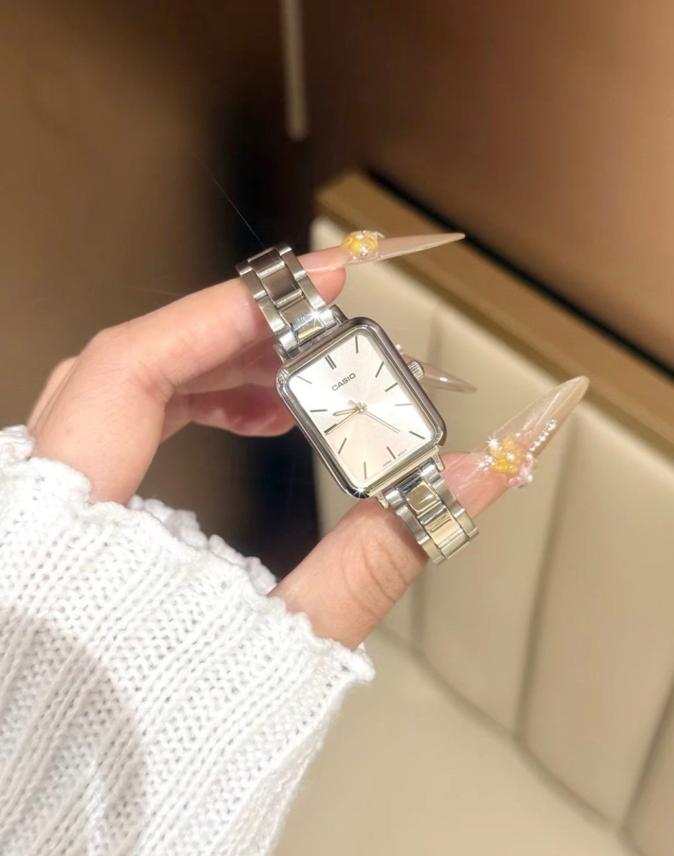 Casio Elegant Rectangle｜粉色 藍色簡潔夏日風 襯幼鋼帶 - Topickstore