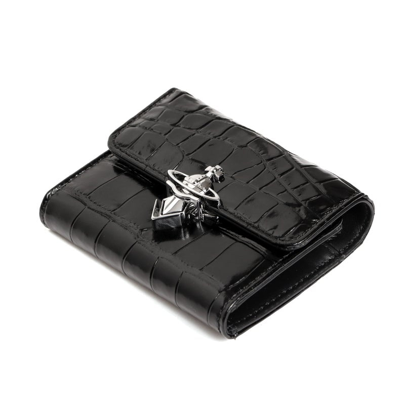 Vivienne Westwood Orb Clasp Wallet 2026✨新款鱷魚皮ORB垂墜銀包🖤 - Topickstore