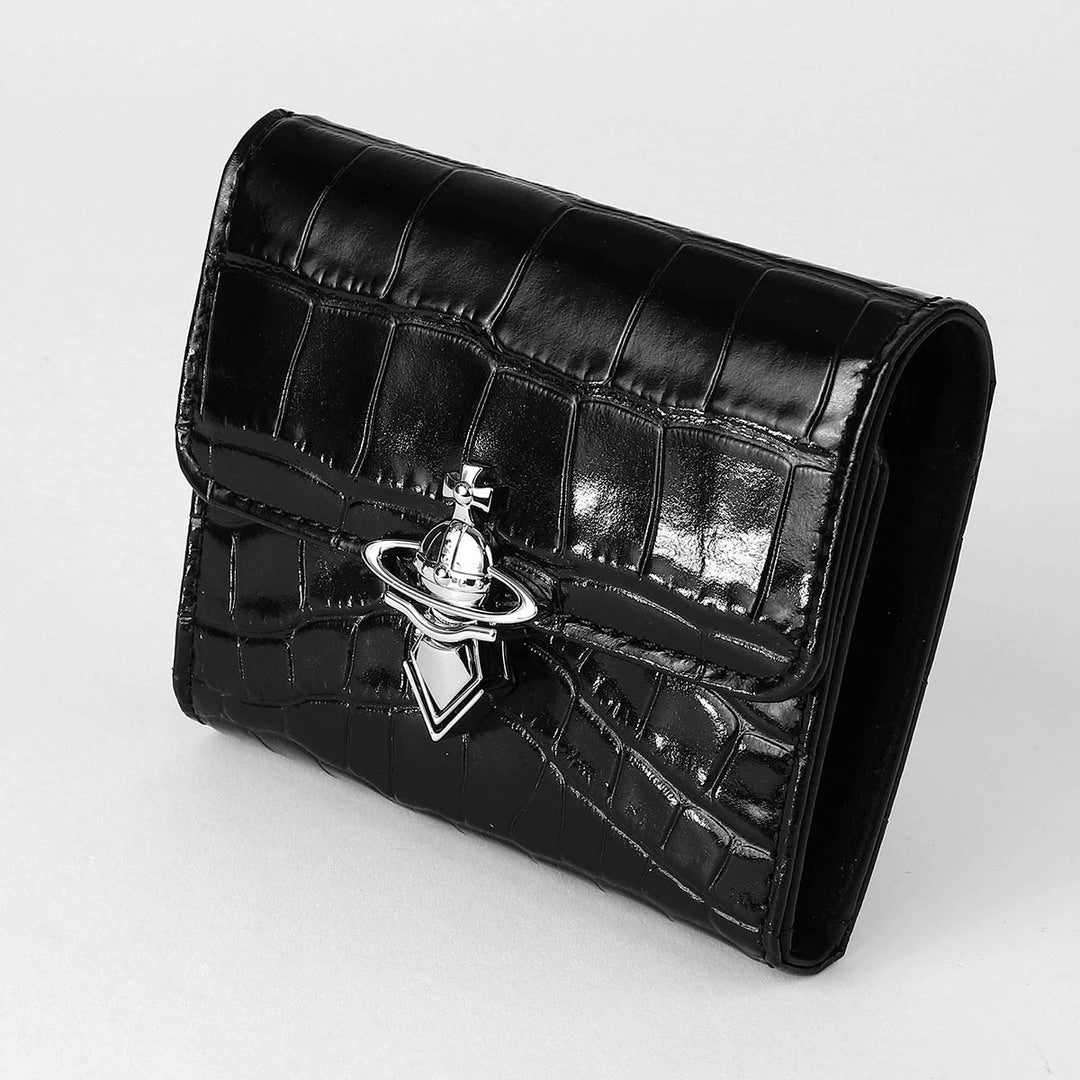 Vivienne Westwood Orb Clasp Wallet 2026✨新款鱷魚皮ORB垂墜銀包🖤 - Topickstore