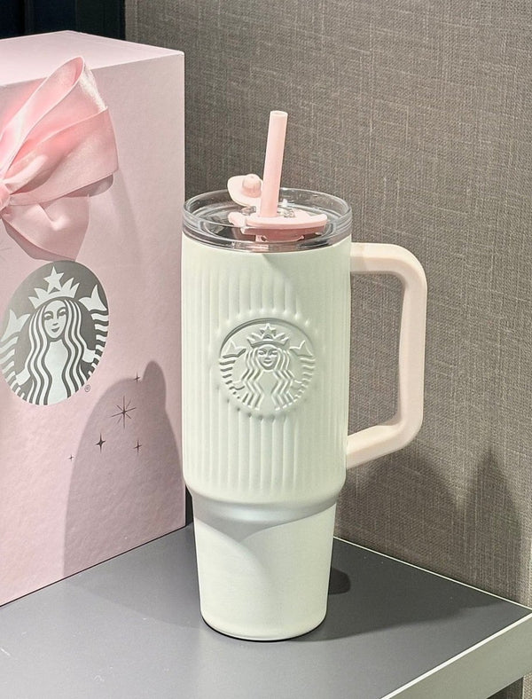 【 亞太區限定 】 Starbucks 夢幻奶白色吸管水杯｜喝水也要有公主式享受✨💕👑 - Topickstore