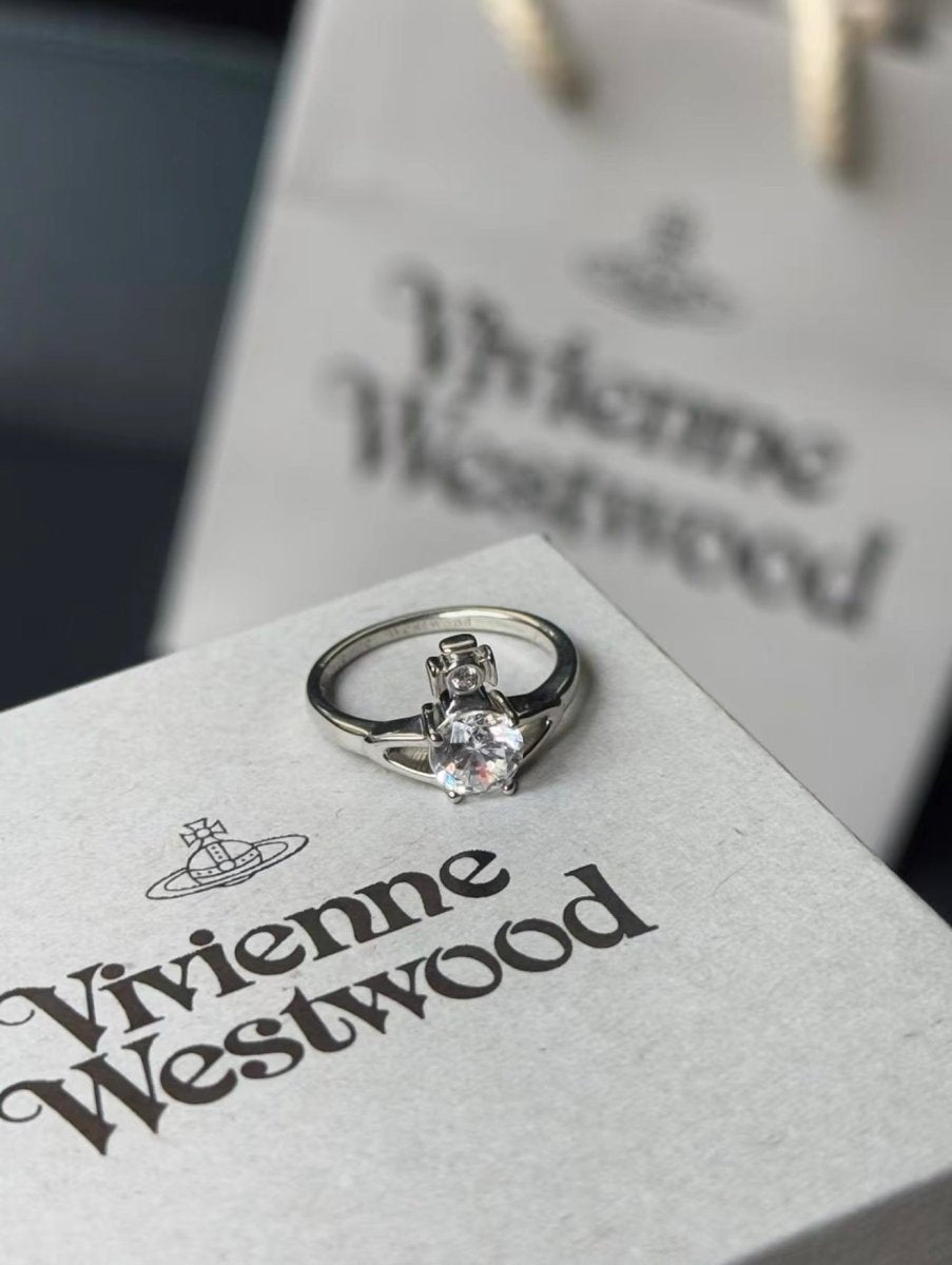 Vivienne Westwood Reina 純銀白鑽戒指 | 屬於女生的浪漫 - Topickstore