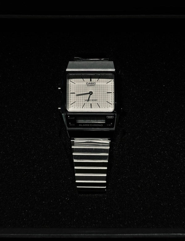 CASIO Vintage復古雙顯金屬手錶 (黑白兩色) - Topickstore