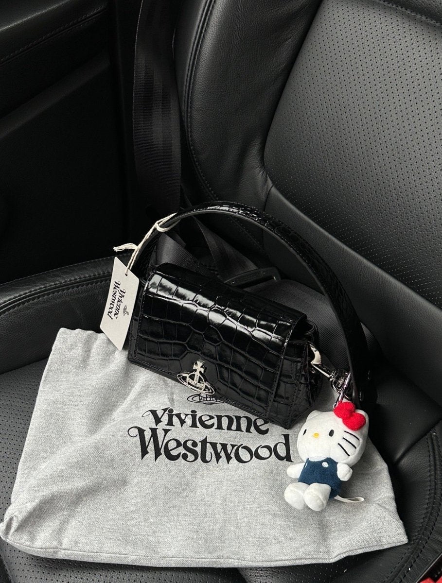 Vivienne Westwood Hazel 新版3D🪐黑色鱷魚壓紋手袋👜✨ - Topickstore
