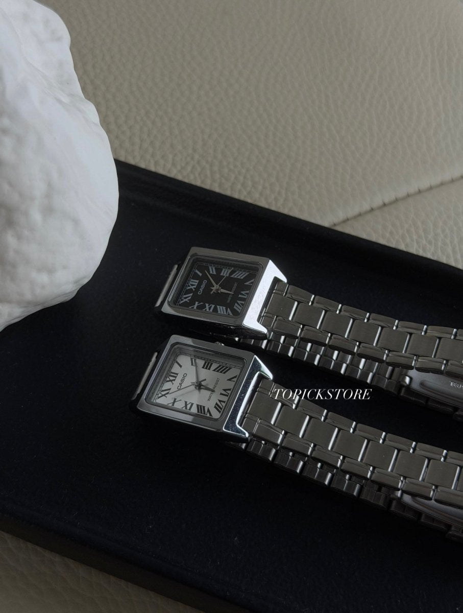 Casio Vintage 黑面復古羅馬字小方錶 - TOPICKSTORE