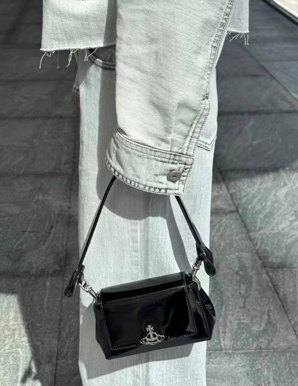 Vivienne Westwood Hazel Bag 頂級亮面漆皮黑色手袋🖤✨ - Topickstore