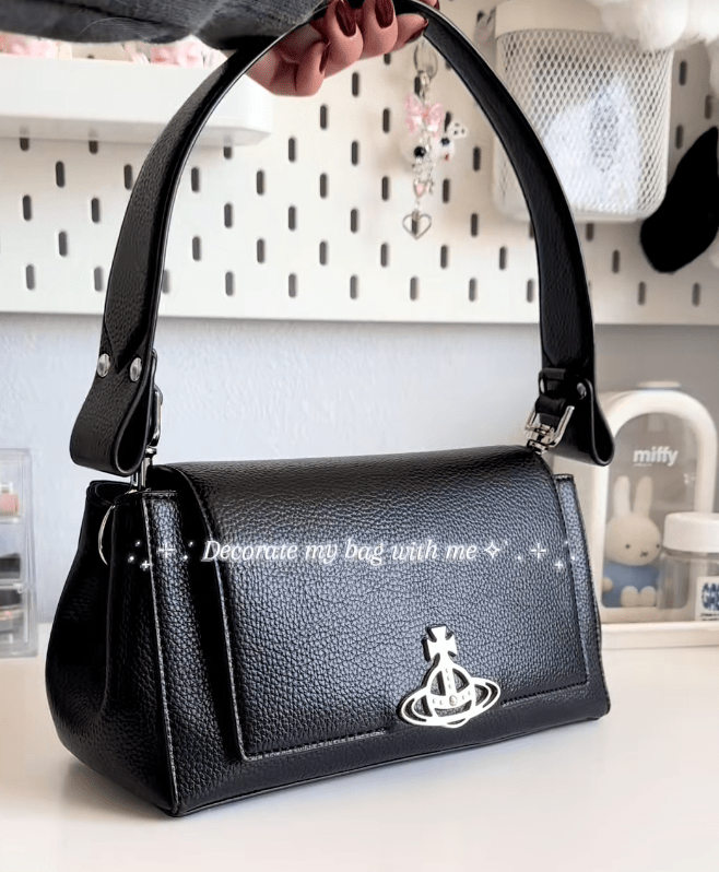 Vivienne Westwood Hazel Bag👜新版3D LOGO 復古皮革荔枝紋手袋 - Topickstore