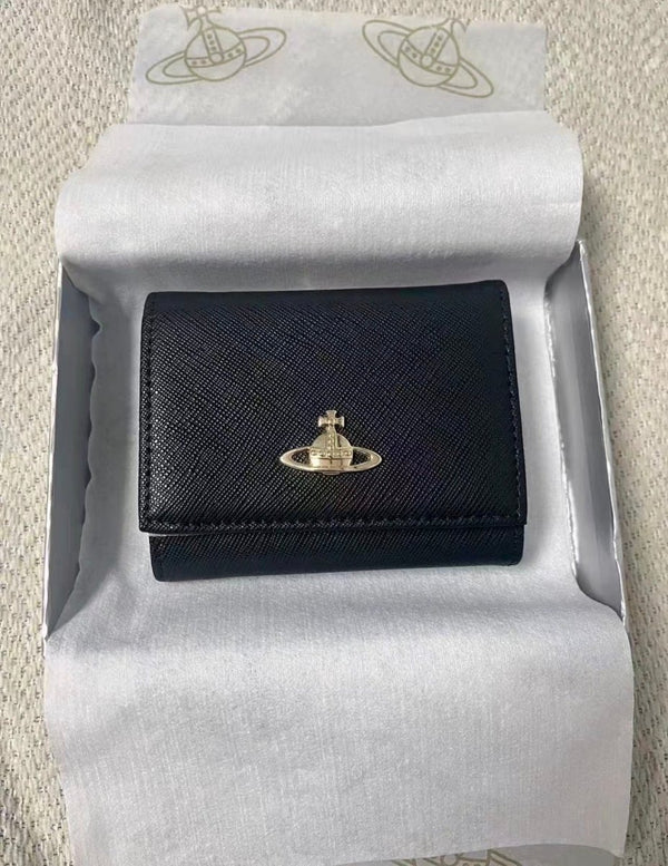 Vivienne Westwood Small Frame Wallet🕰️復古黑金十字紋皮革銀包✨ - Topickstore