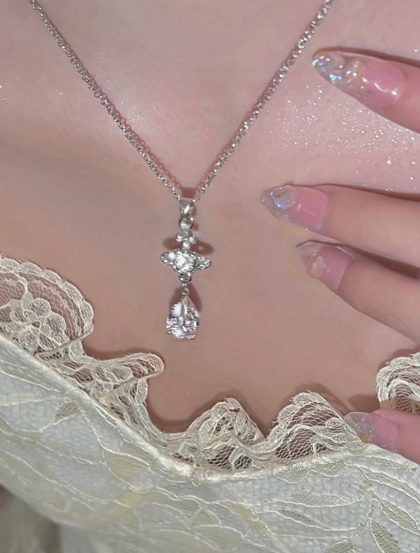 Vivienne Westwood Ismene Necklace 女神氣質款✨💓銀白閃鑽人魚淚 - Topickstore