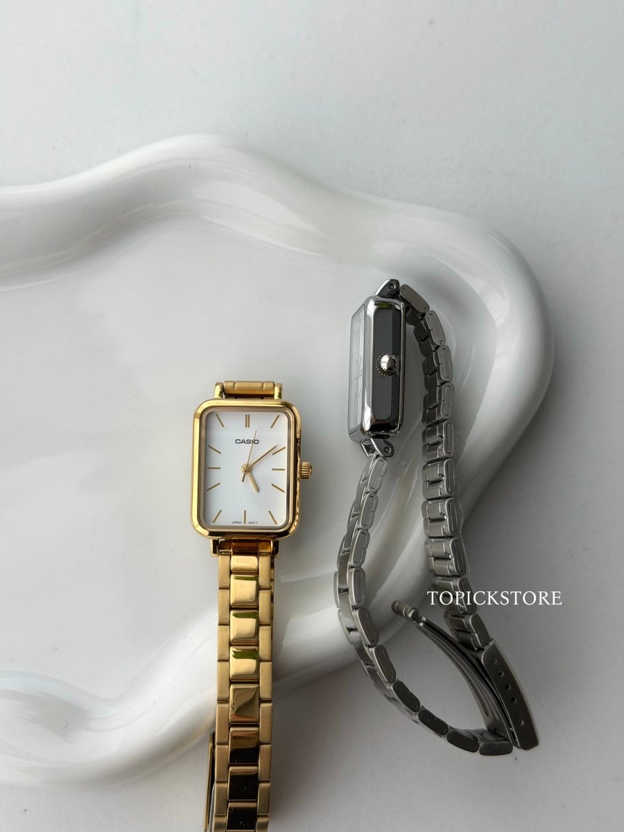 Casio Vintage 復古法式小方錶(銀金兩色) - TOPICKSTORE