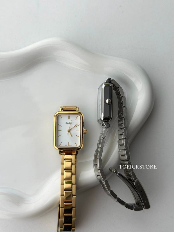 Casio Vintage 復古法式小方錶(銀金兩色) - TOPICKSTORE