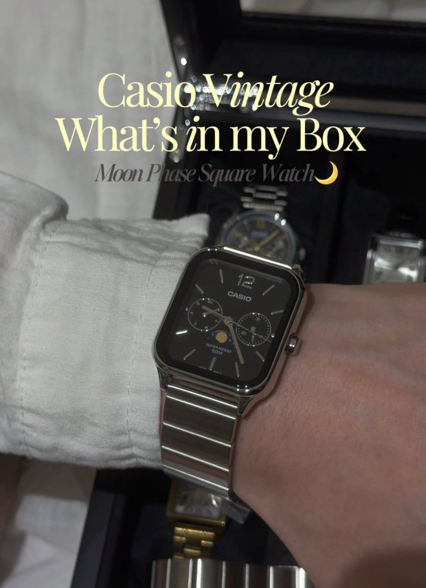 情侶錶首選! Casio 經典月相小方錶 (黑/白兩色)🌙 - TOPICKSTORE