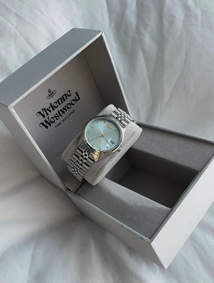 (小/大錶面)Vivienne Westwood Camberwell Watch - 超顯白冰川藍 [最熱賣情侶錶款］ - Topickstore