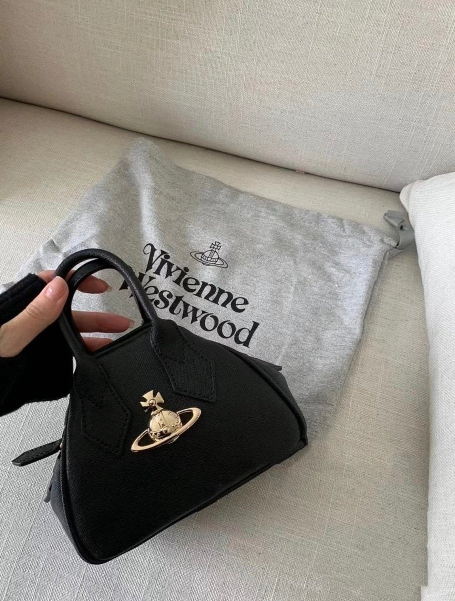 Vivienne Westwood 復古黑金十字紋Mini Yasmine 手袋✨ - Topickstore