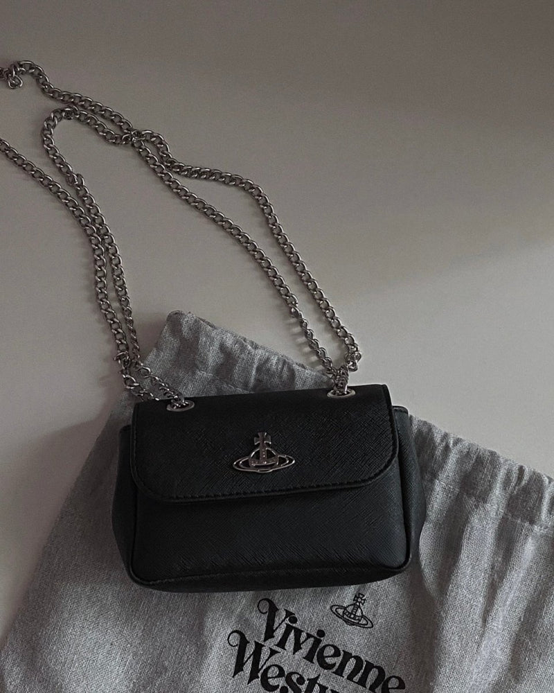 女神必備 💓 Vivienne Westwood Small Derby Bag 十字紋小黑包🖤金銀兩色袋 - Topickstore