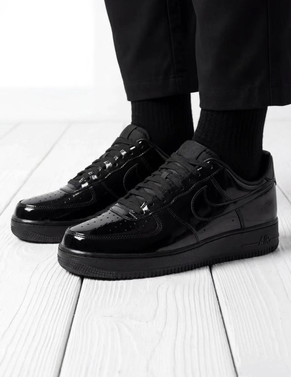 Nike Air Force 1 Low Black Patent經典黑皮球鞋 - Topickstore