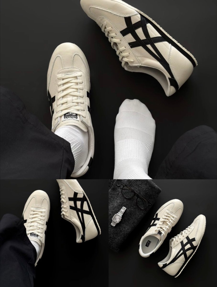 🤍 穿搭人鞋櫃常駐！Onitsuka Tiger 鬼塚虎復古德訓鞋（米白黑焦糖底）✨ - TOPICKSTORE