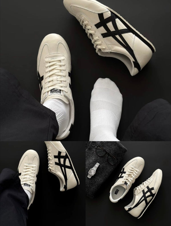 🤍 穿搭人鞋櫃常駐！Onitsuka Tiger 鬼塚虎復古德訓鞋（米白黑焦糖底）✨ - TOPICKSTORE