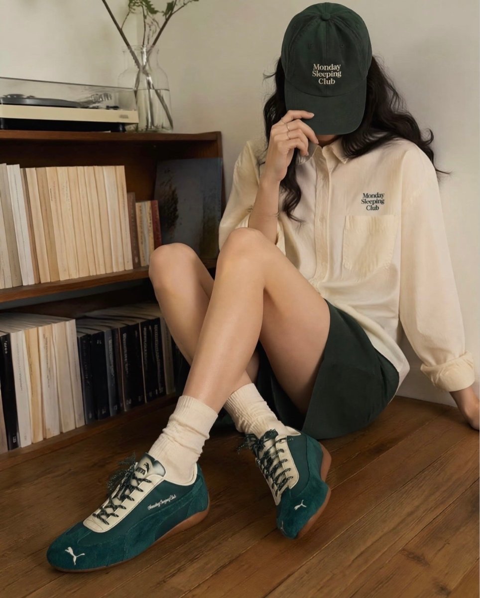 PUMA x Monday Sleeping Club Speedcat森林綠麂皮聯名球鞋 - TOPICKSTORE