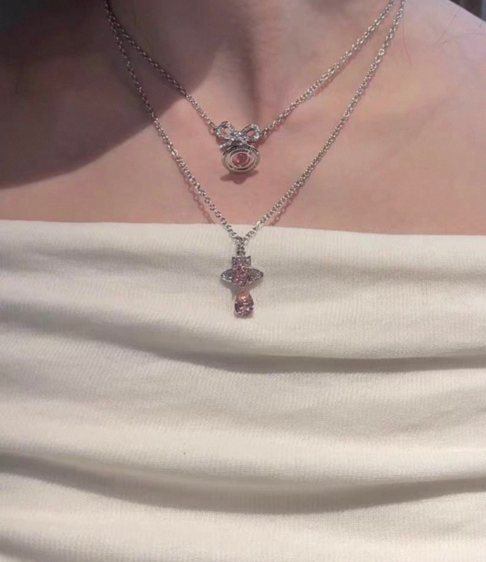 Vivienne Westwood Ismene Necklace 櫻花粉🌸人魚淚閃鑽頸鏈✨ - Topickstore
