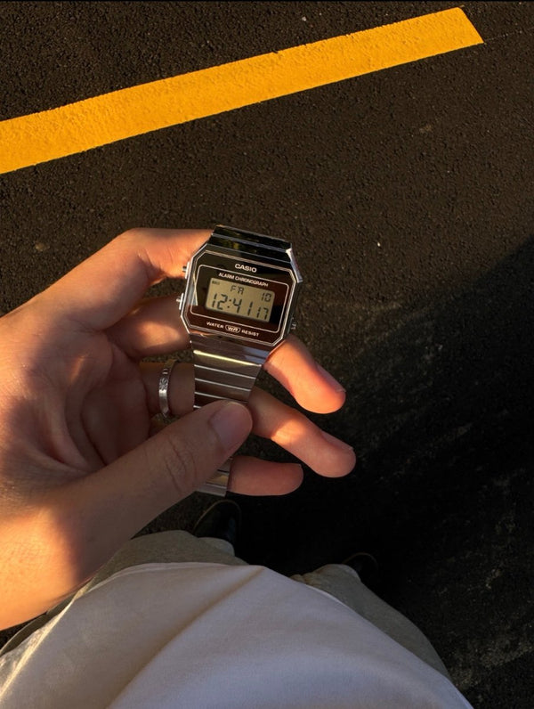 Casio Vintage A700WEV-7A 6mm 超薄銀色鏡面電子錶 ✨ - Topickstore