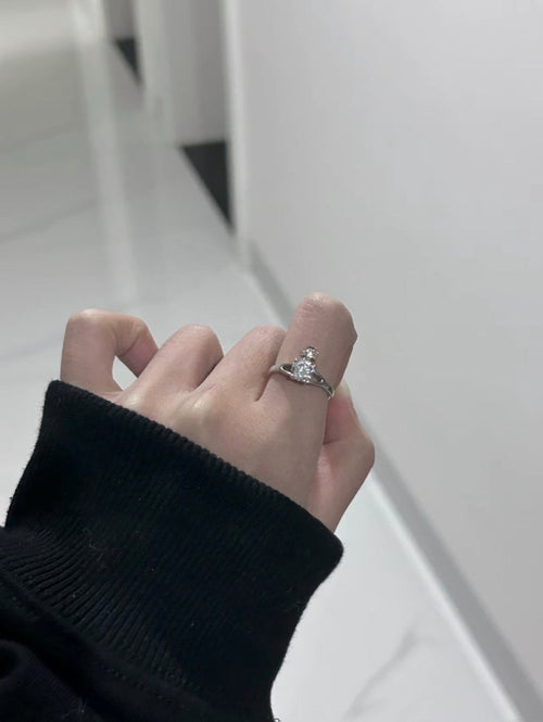 Vivienne Westwood Reina 純銀白鑽戒指 | 屬於女生的浪漫 - Topickstore