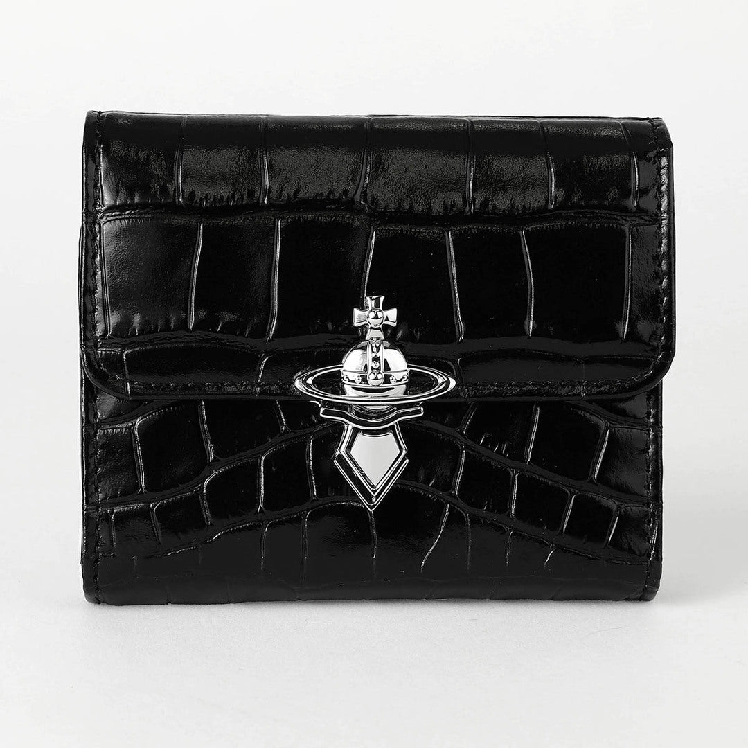 Vivienne Westwood Orb Clasp Wallet 2026✨新款鱷魚皮ORB垂墜銀包🖤 - Topickstore