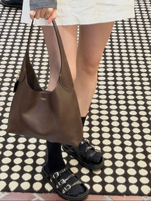 Coach Brooklyn Shoulder Bag 28 清新百搭石灰色 - Topickstore