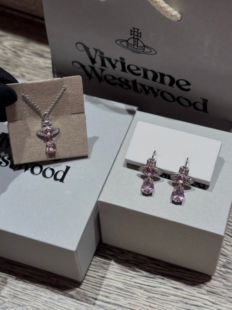 Vivienne Westwood Ismene Necklace 櫻花粉🌸人魚淚閃鑽頸鏈✨ - Topickstore