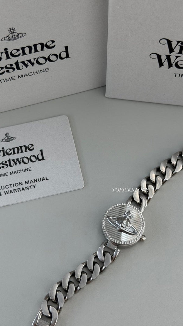 (金銀兩色)Vivienne Westwood Orb Button - 復古滑蓋手錶 - Topickstore