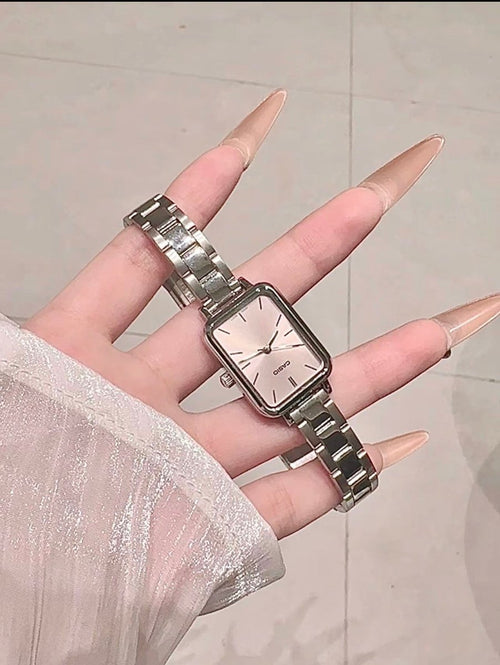 Casio Elegant Rectangle｜粉色 藍色簡潔夏日風 襯幼鋼帶 - Topickstore