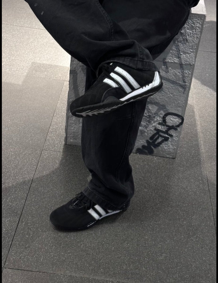 Adidas Originals Adi Racer Lo 經典黑色麂皮鞋 - Topickstore