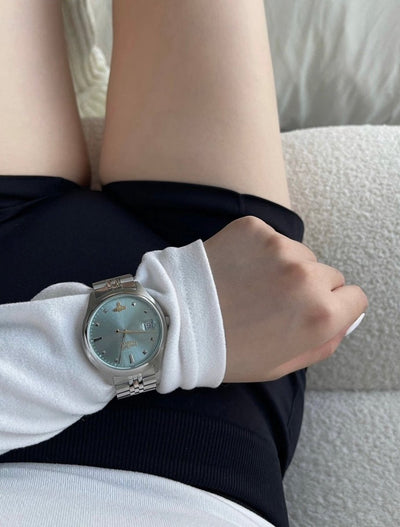 (小/大錶面)Vivienne Westwood Camberwell Watch - 超顯白冰川藍 [最熱賣情侶錶款］ - Topickstore