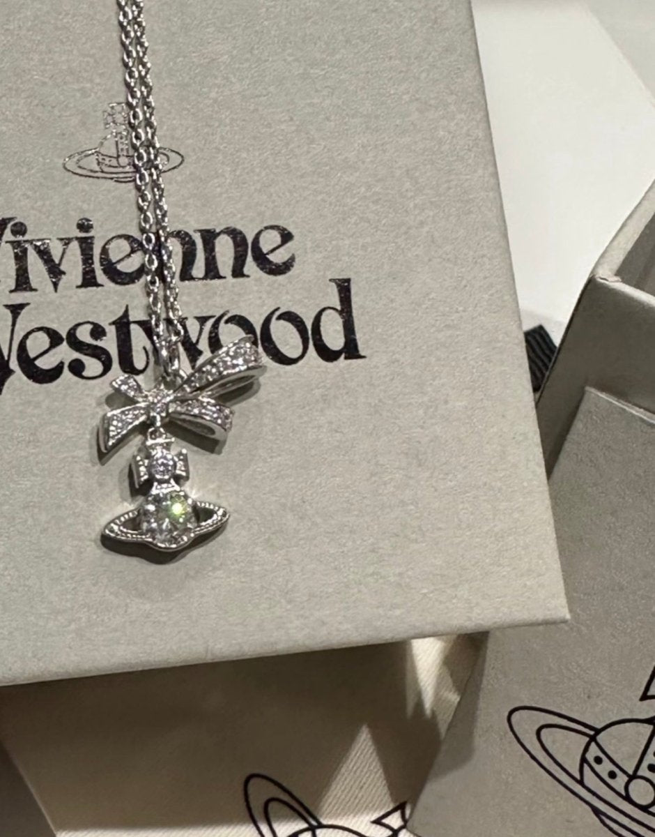 925 純銀! Vivienne Westwood Angelique 緞帶蝴蝶結項鍊 - TOPICKSTORE