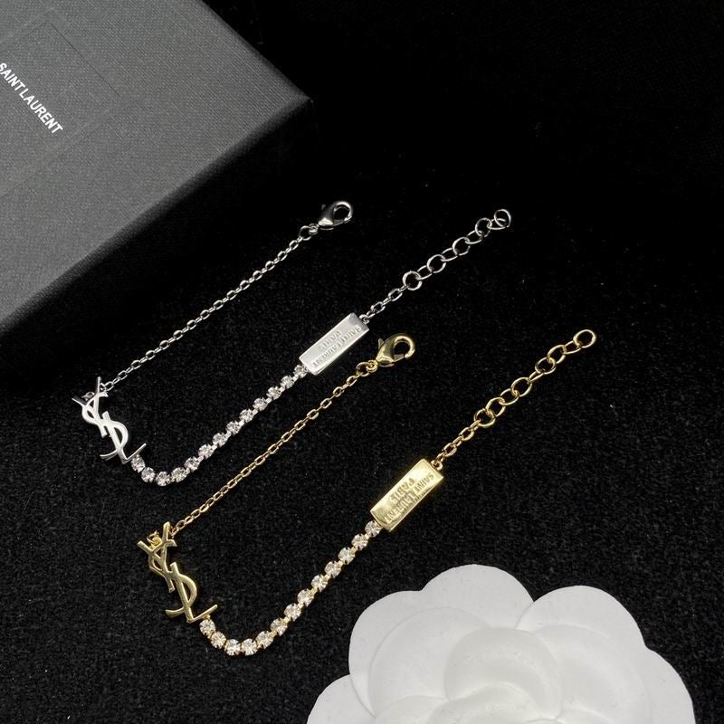 Saint Laurent Cassandre |YSL 經典字母半鑽手鏈✨兩隻色都超級好睇 !! - Topickstore