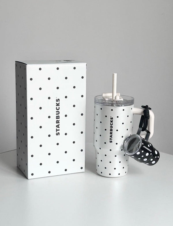【 亞太區限定 】Starbucks 波點系列不鏽鋼吸管杯(連小杯掛件) - TOPICKSTORE