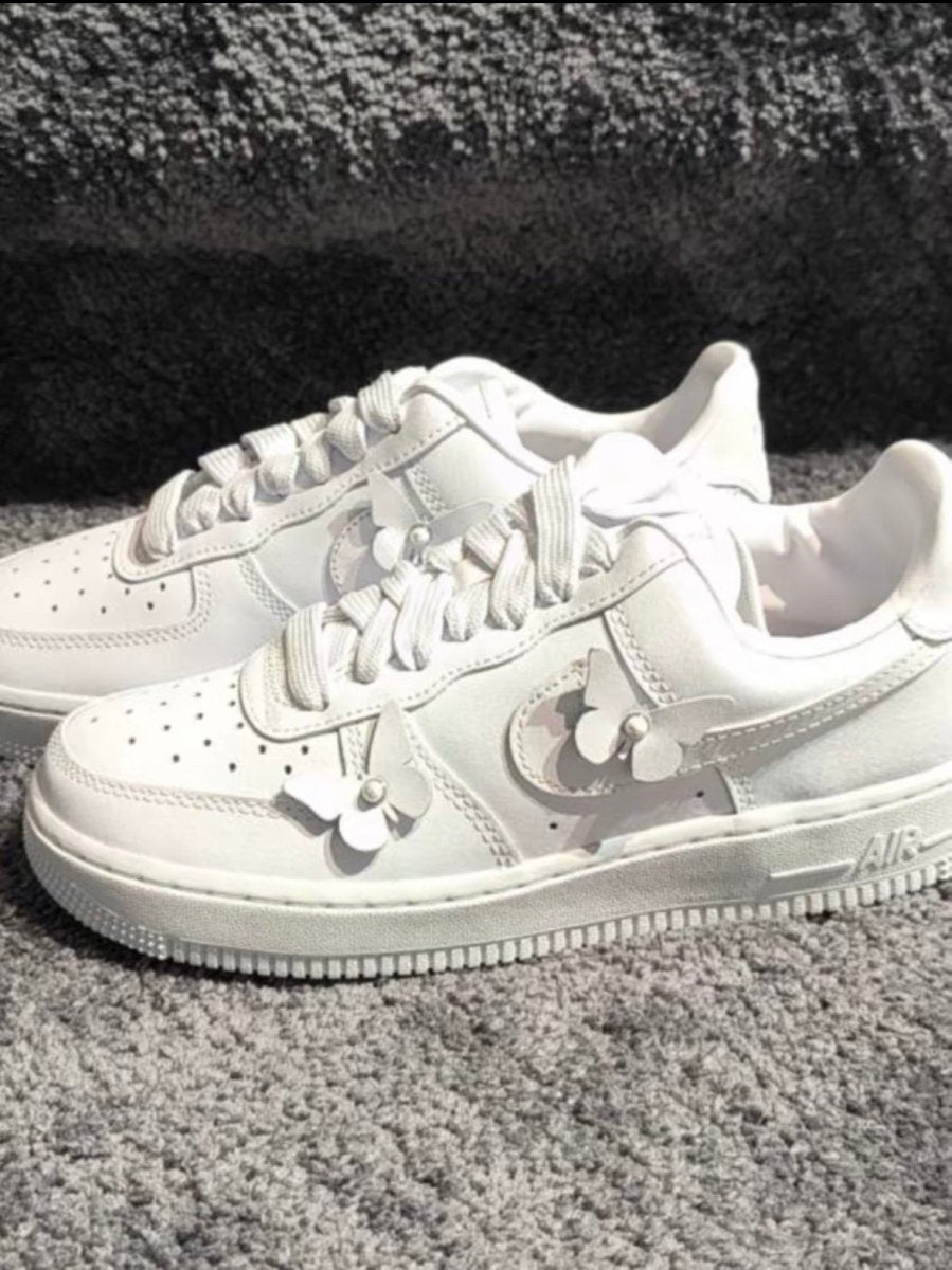 Nike Air Force 1 Low "Butterfly" 立體蝴蝶全白女鞋 - Topickstore