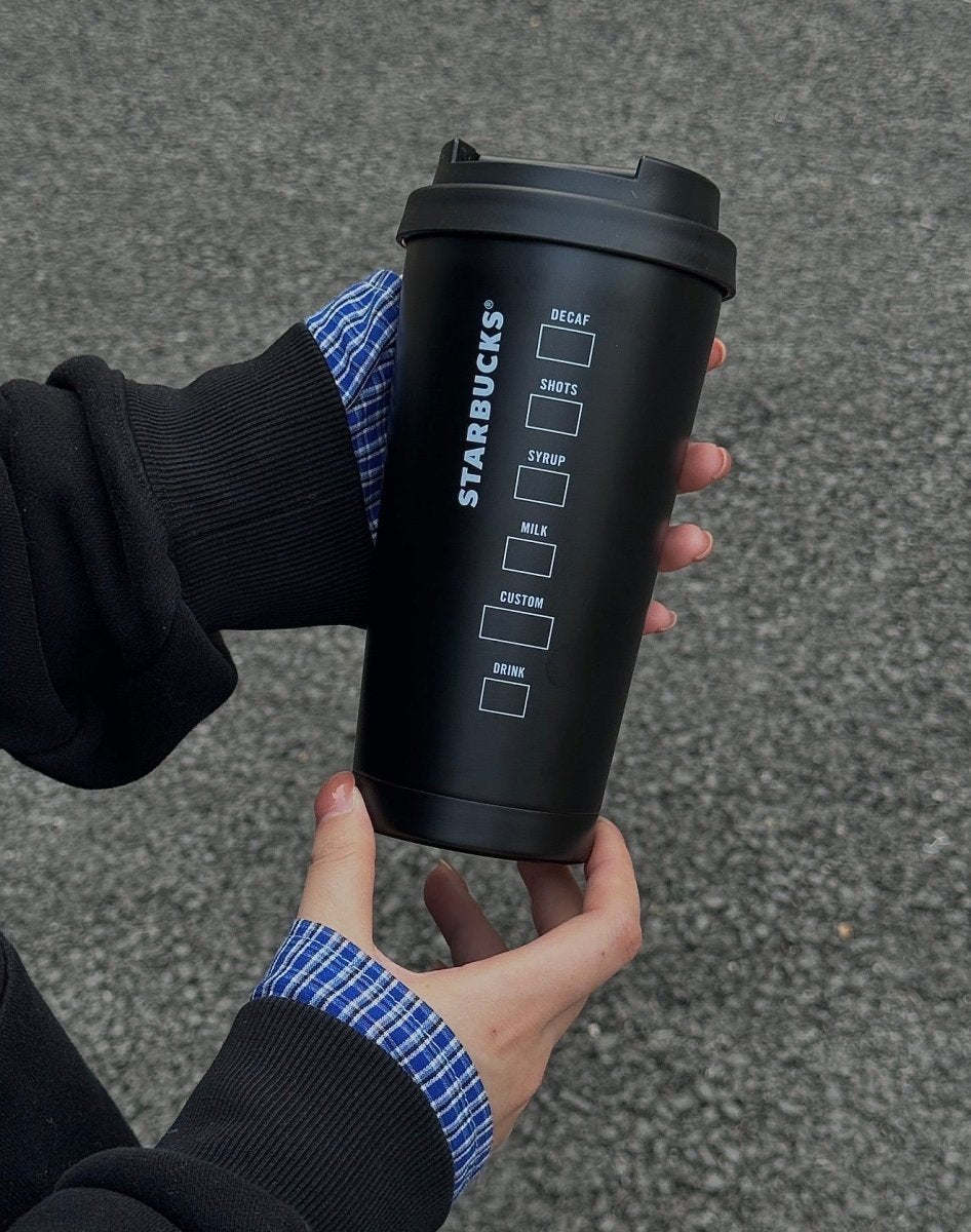 【 亞太區限定 】 Starbucks 黑色經典簡約款｜特別版霧面水杯🖤超高顏值又能方便攜帶！！ - Topickstore