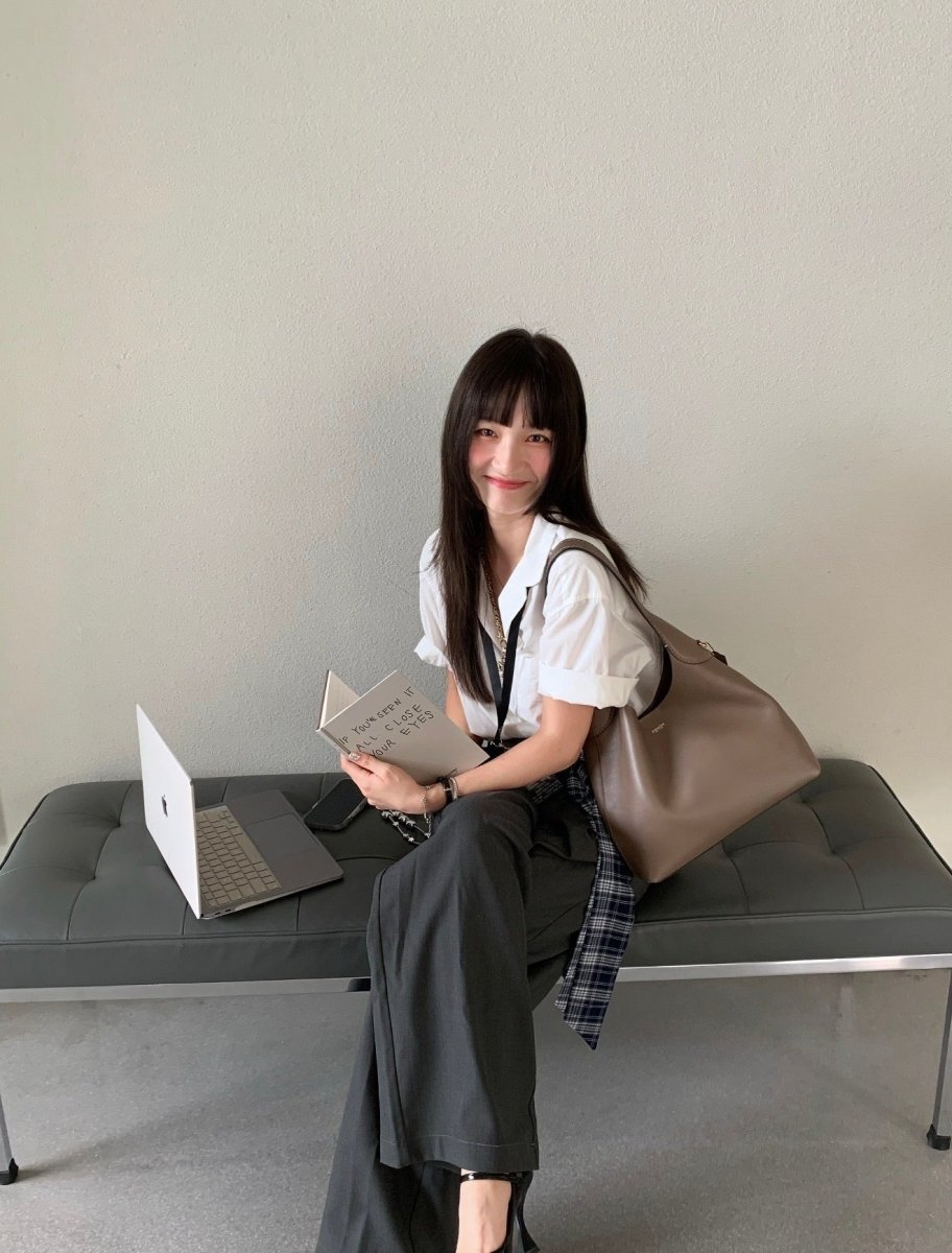 Coach Brooklyn Shoulder Bag 28 清新百搭石灰色 - Topickstore