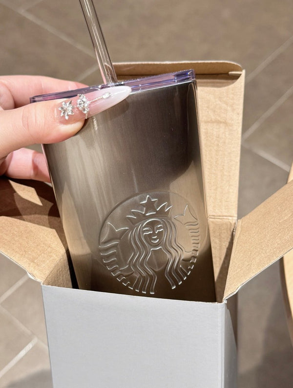 Starbucks 經典銀色漸變超保溫水杯 - Topickstore