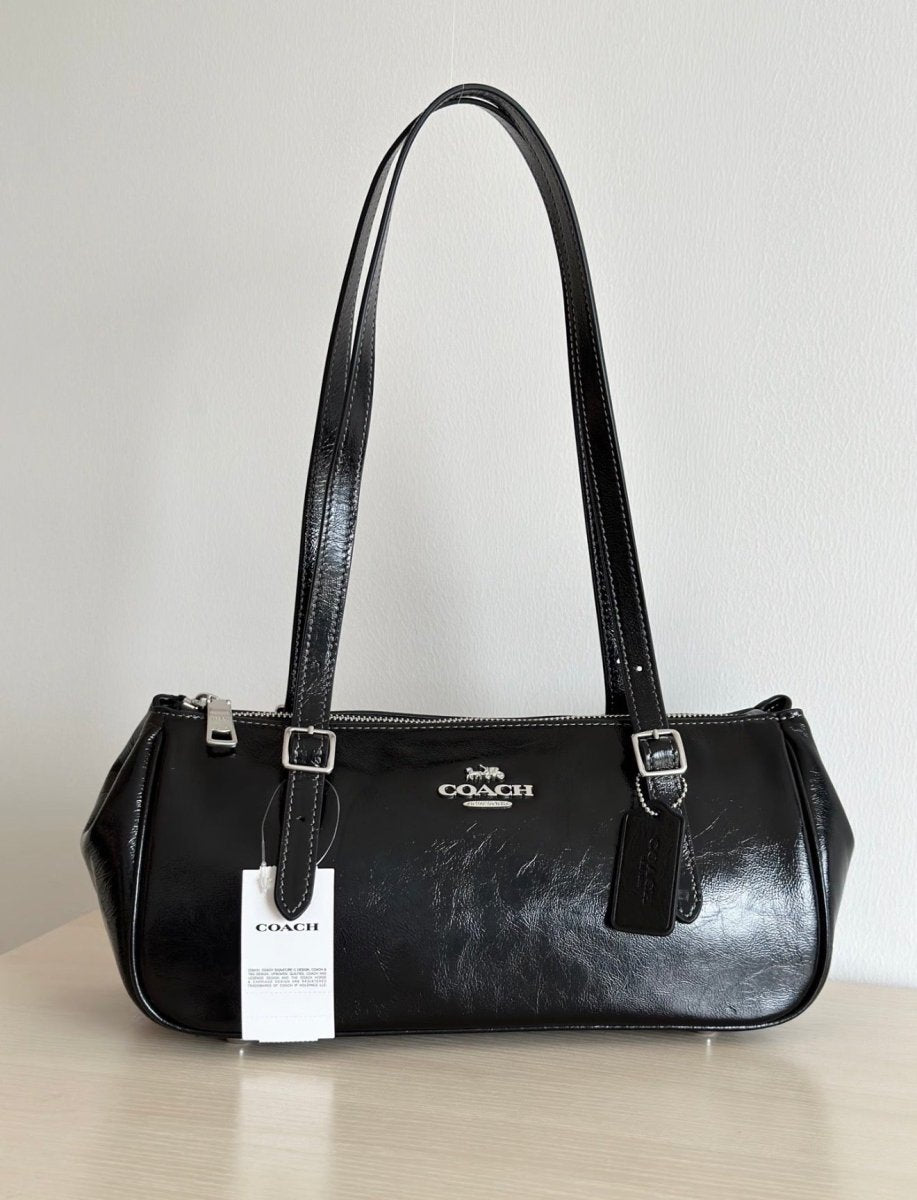 Coach Asher 34 🕯️油蠟皮復古單肩包🖤｜最熱賣兩色：￼楓葉棕🍁 & 黑色🖤 - Topickstore