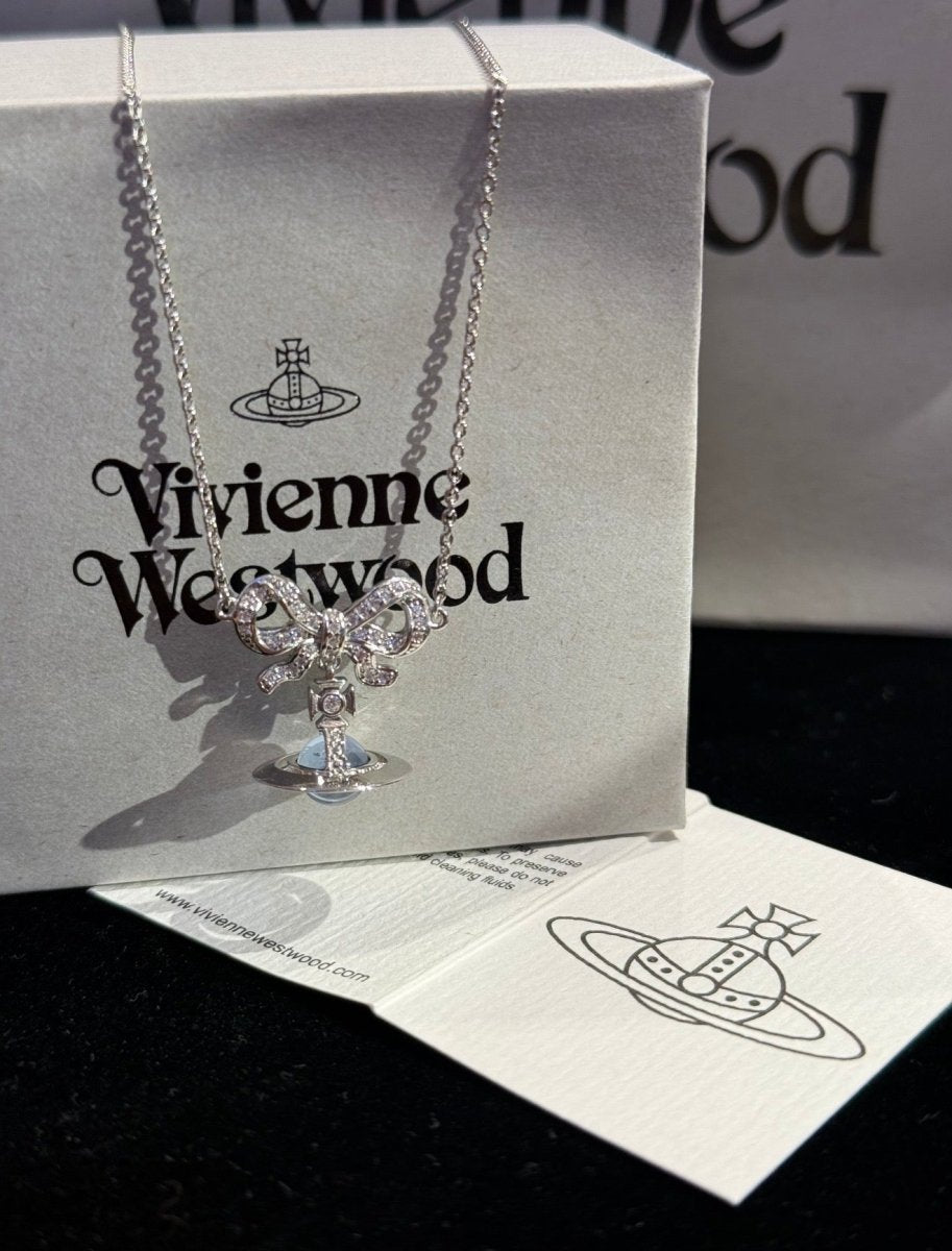 ⁠⁠Vivienne Westwood Octavie Pendant Bracelet 純銀蝴蝶結閃鑽手鏈 (最熱賣3色入) - Topickstore
