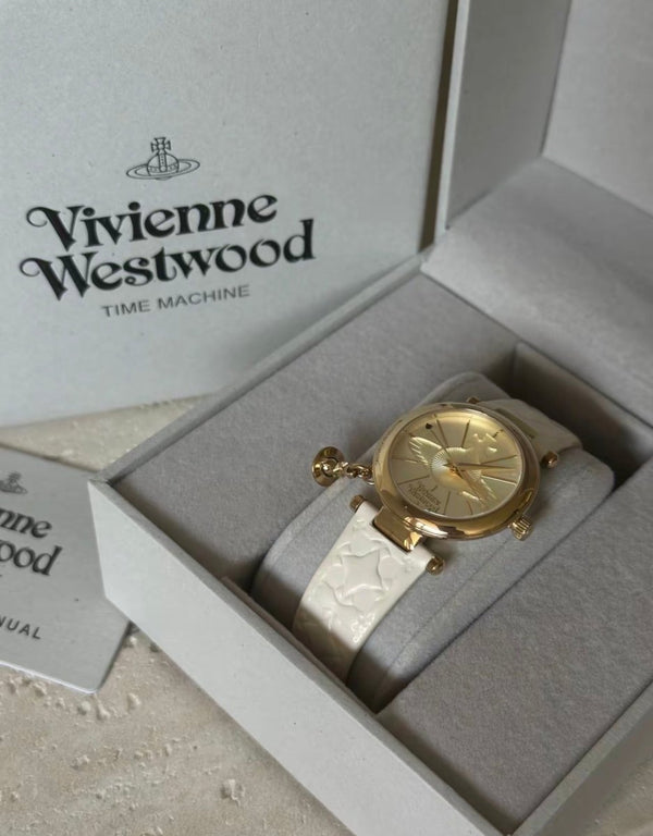 入門必買! Vivienne Westwood Orb II 真皮手錶(立體 3D 小土星吊墜!!) - TOPICKSTORE