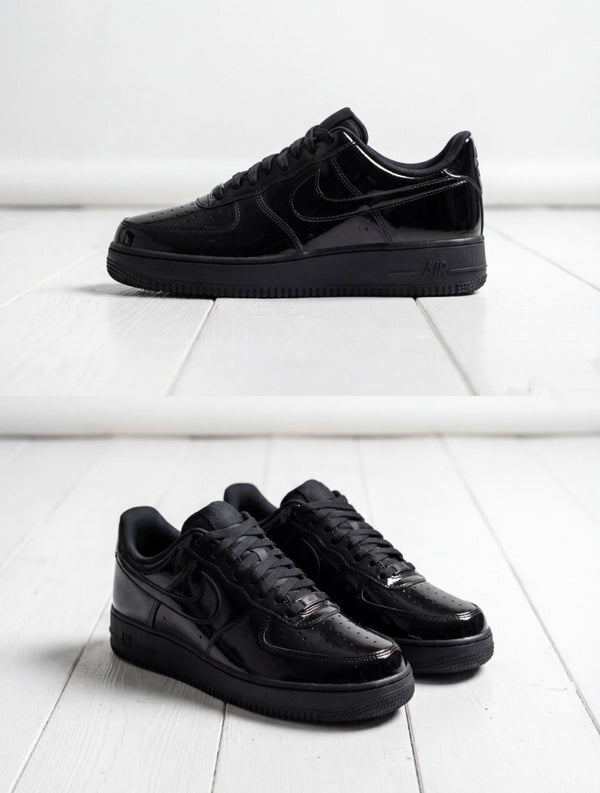 Nike Air Force 1 Low Black Patent經典黑皮球鞋 - Topickstore