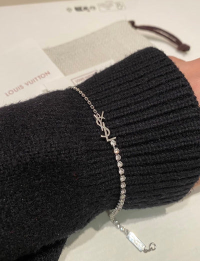 Saint Laurent Cassandre |YSL 經典字母半鑽手鏈✨兩隻色都超級好睇 !! - Topickstore