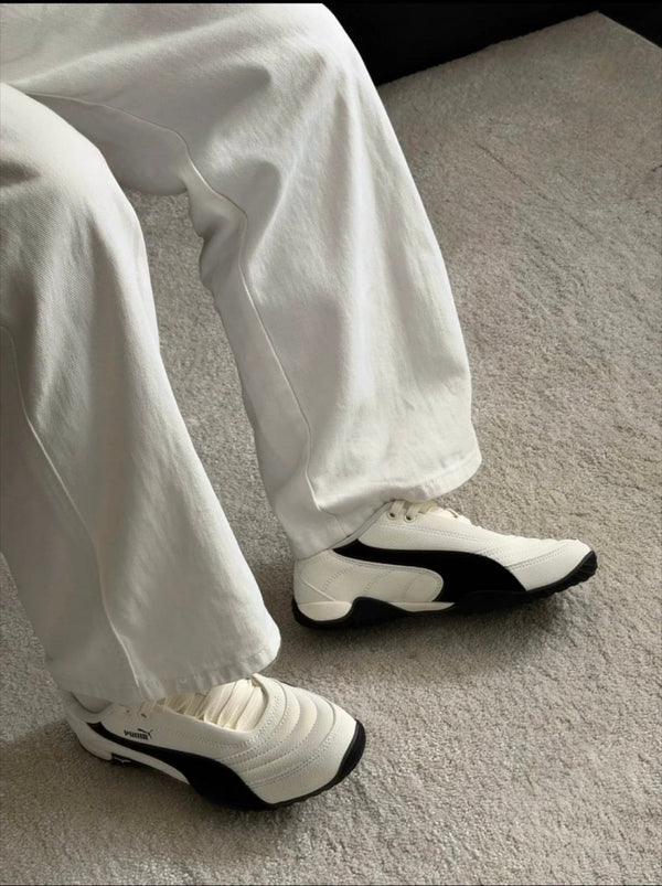 PUMA Novacat Luxe薄底限定黑白藍復古賽車鞋 - TOPICKSTORE