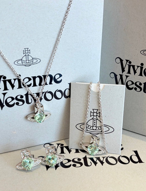 Vivienne Westwood Ariella Bracelet 心形閃鑽系列耳環 (白/藍/薄荷綠) - Topickstore