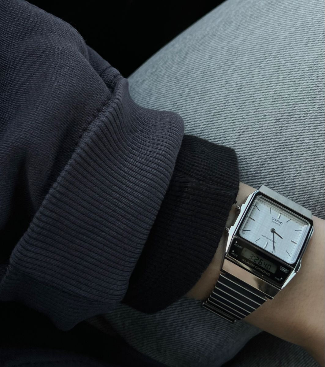 CASIO Vintage復古雙顯金屬手錶 (黑白兩色) - Topickstore