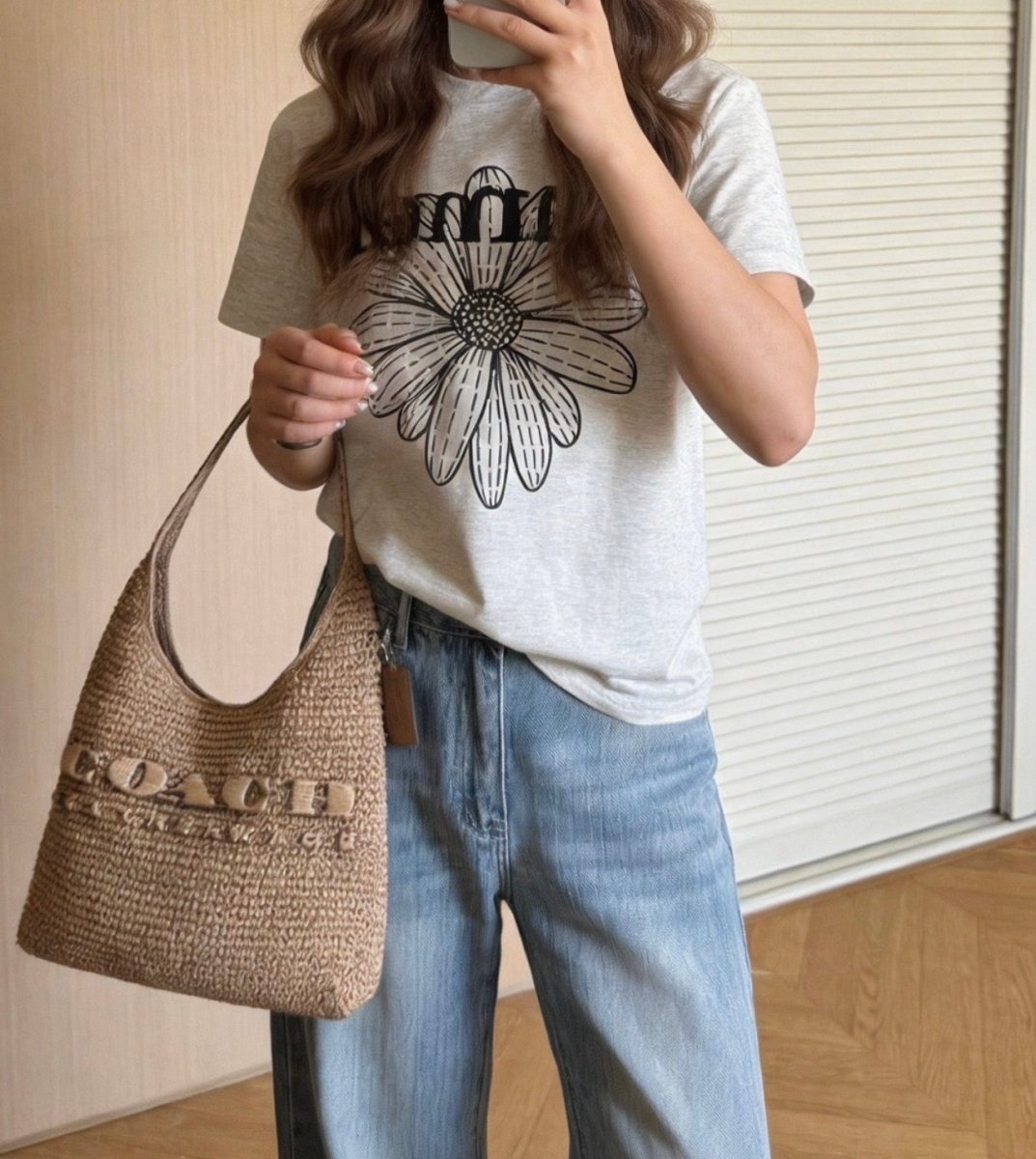 Coach Brooklyn Shoulder Bag 28 草編肩背袋｜夏日度假風情 - Topickstore