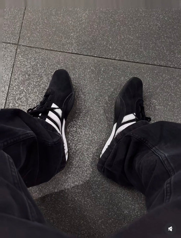 Adidas Originals Adi Racer Lo 經典黑色麂皮鞋 - Topickstore