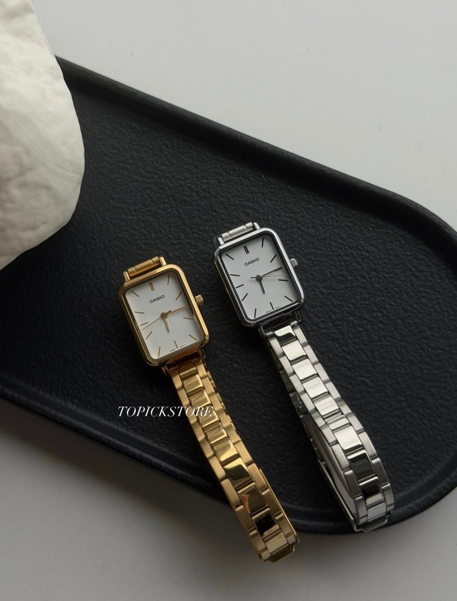 Casio Vintage 復古法式小方錶(銀金兩色) - TOPICKSTORE